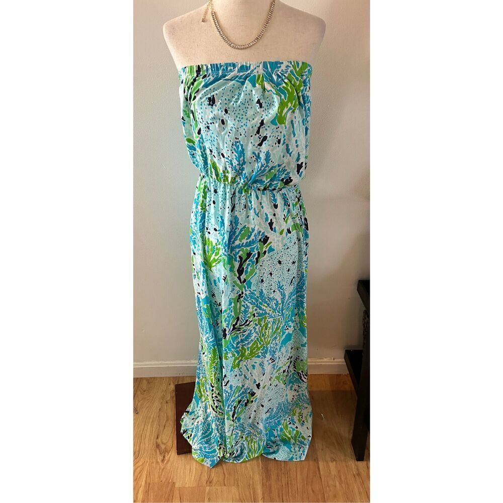 Lilly Pulitzer Marlisa Strapless Maxi Dress in Lets Cha Cha Size s